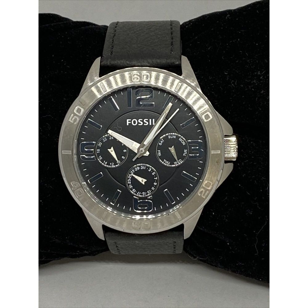 Fossil Modern Century BQ2296 Men's Black Leather Analog Dial Quartz Watch XR357